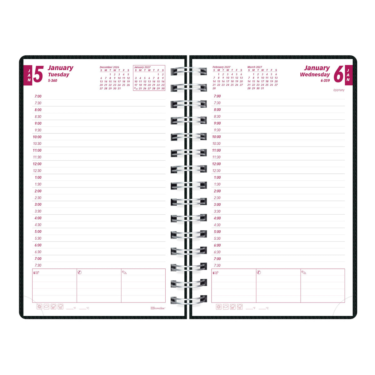 Brownline Planner CB634V.BLK-27, 8" x 5" – view 3