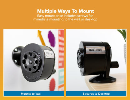 Bostitch Pencil Sharpener MPS1-BLK, 2.68"D x 5.5"W x 4.33"H – view 2