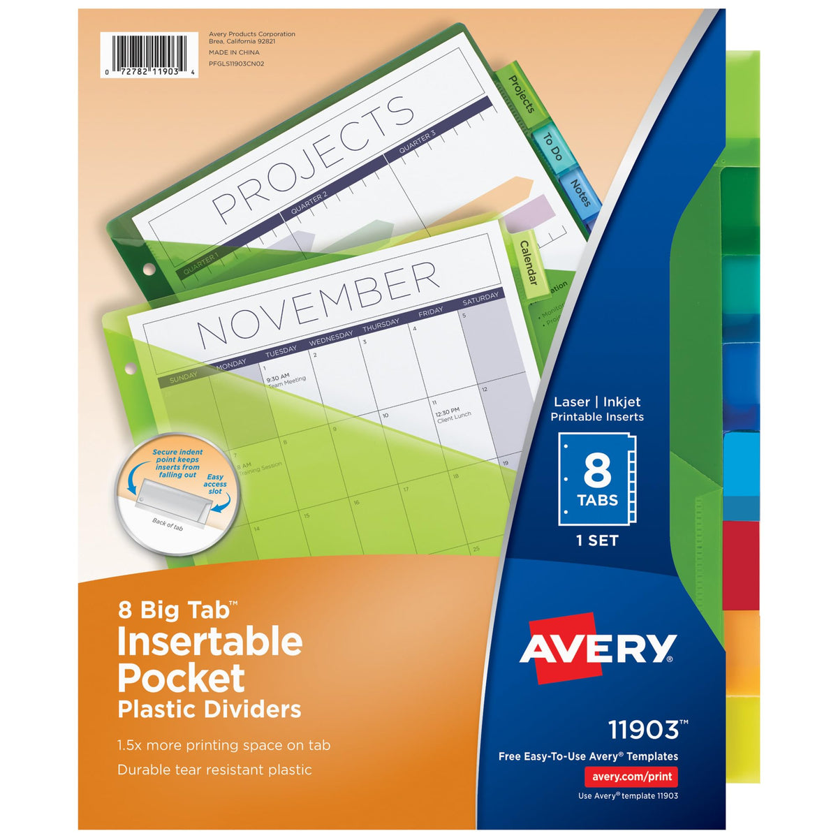 Avery Binder Divider 11903, 1-Pack, 8 Count