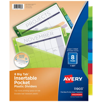 Avery Binder Divider 11903, 1-Pack, 8 Count