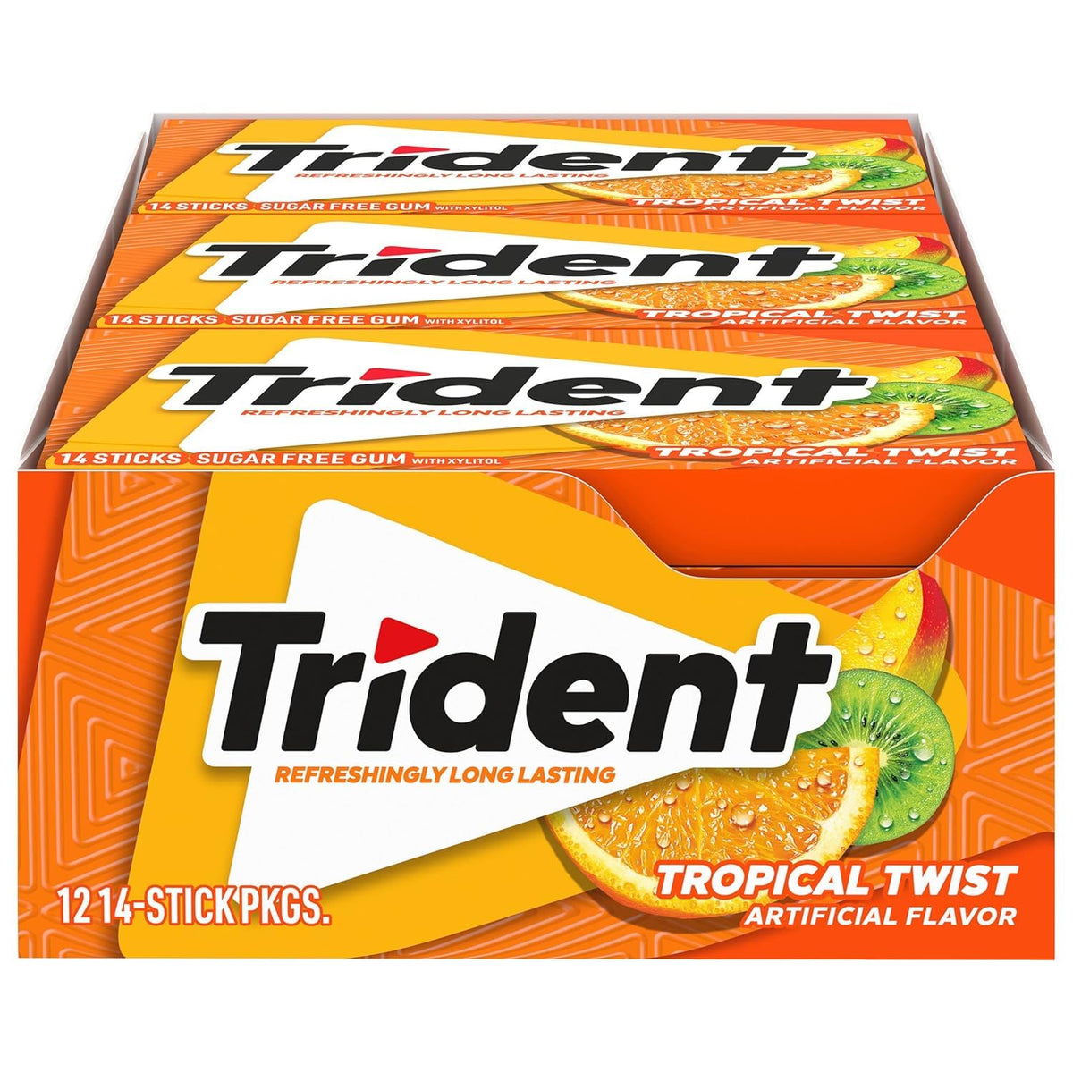Trident Chewing Gum 12546011112, 14 Count (Pack of 12)