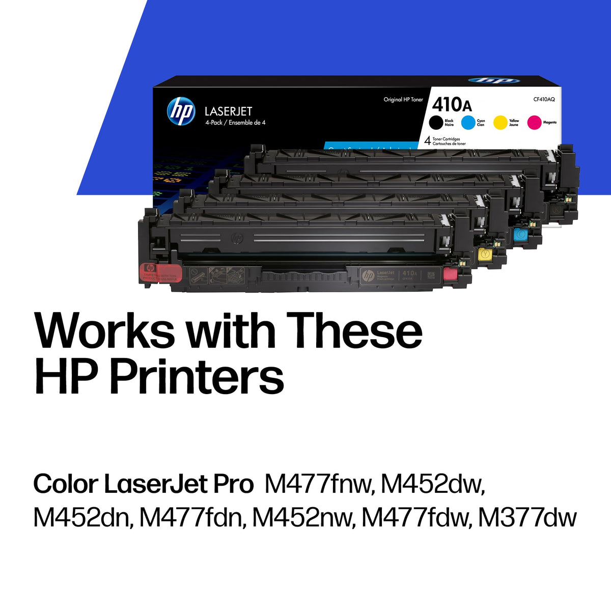 HP Laser Printer Toner CF410AQ, 4 Pack – view 2