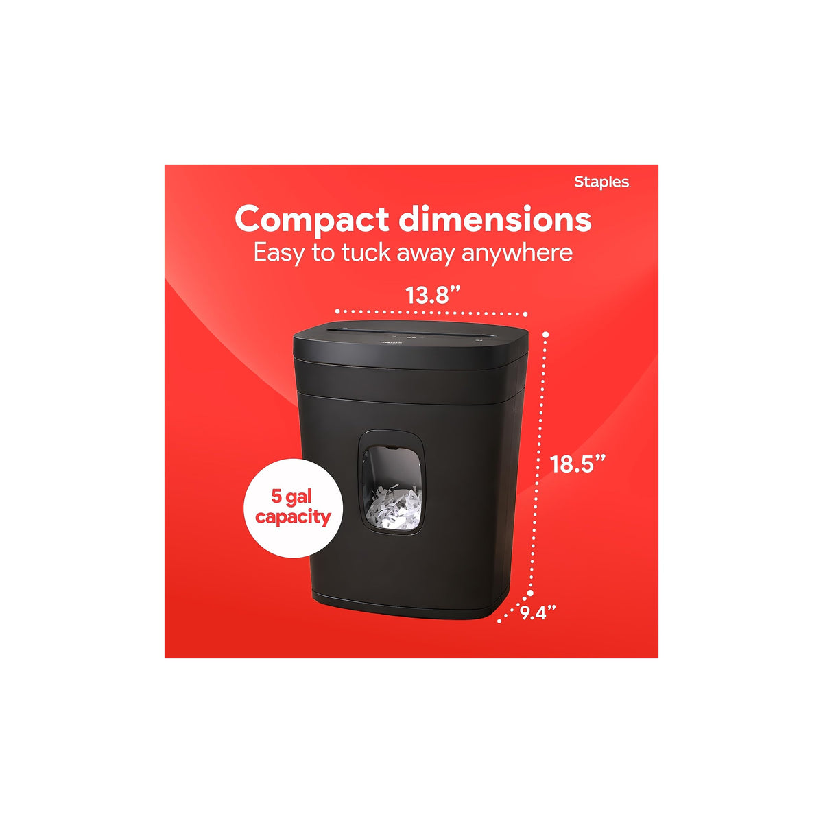 STAPLES Paper Shredder ST62153, 12 Sheet (Tall) – view 3