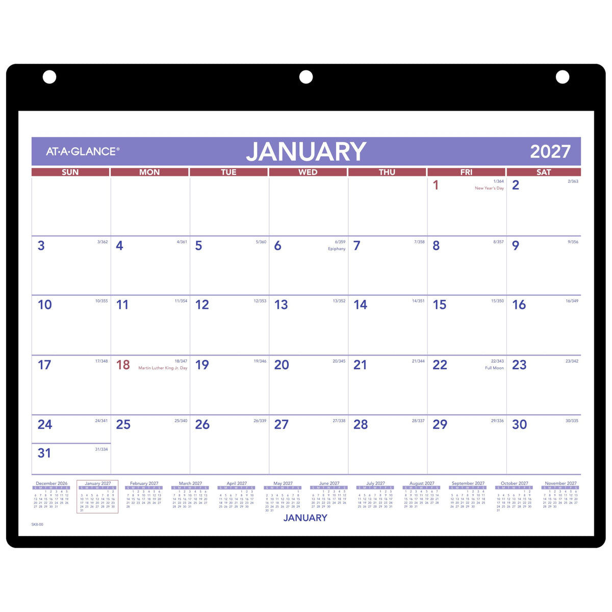 AT-A-GLANCE Calendar SK800, 11" x 8"