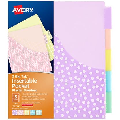 Avery Binder Divider 07714, 5 tab