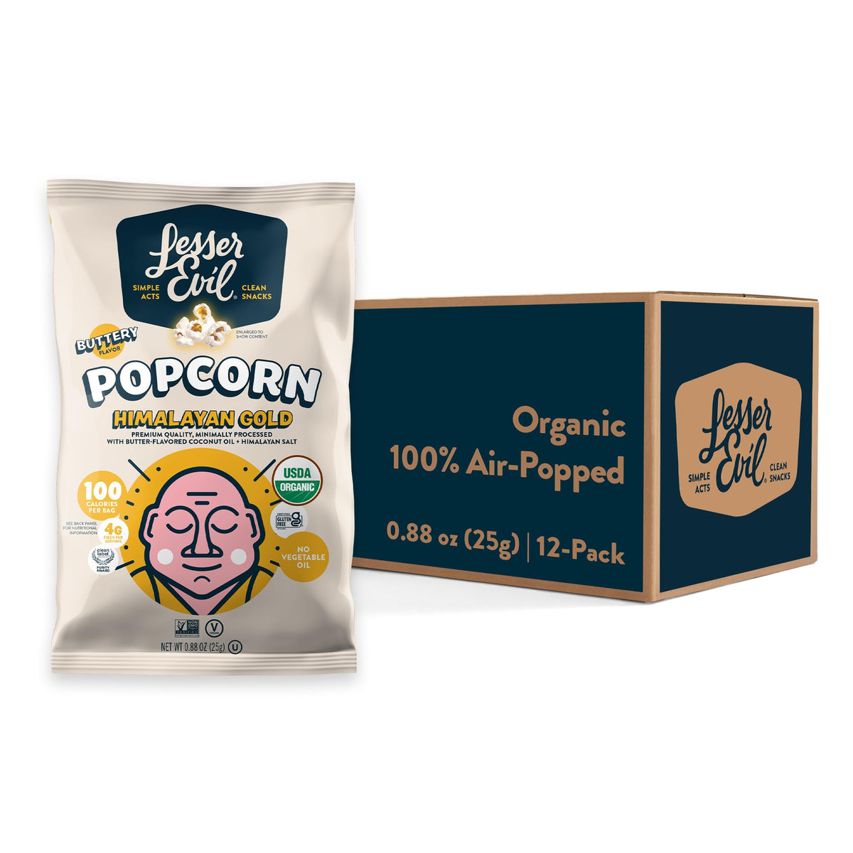 Lesserevil Popcorn, 0.88 Ounce (Pack of 12)
