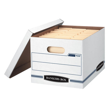 Bankers Box Storage Box FEL0070308, 12 x 10 x 15 in, 4 Count