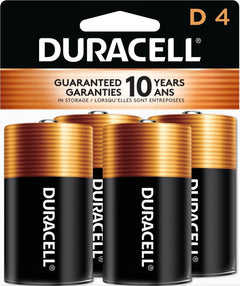 DURACELL D Battery, 4 Count (00041333033617)