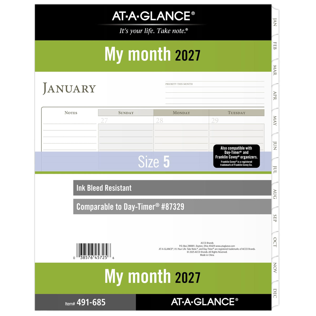 AT-A-GLANCE Planner 491-685, Size 5 Folio