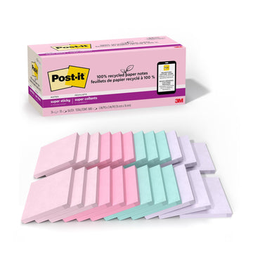 Post-it Self Stick Note 654R-24SSNRPCP, 3" x 3"