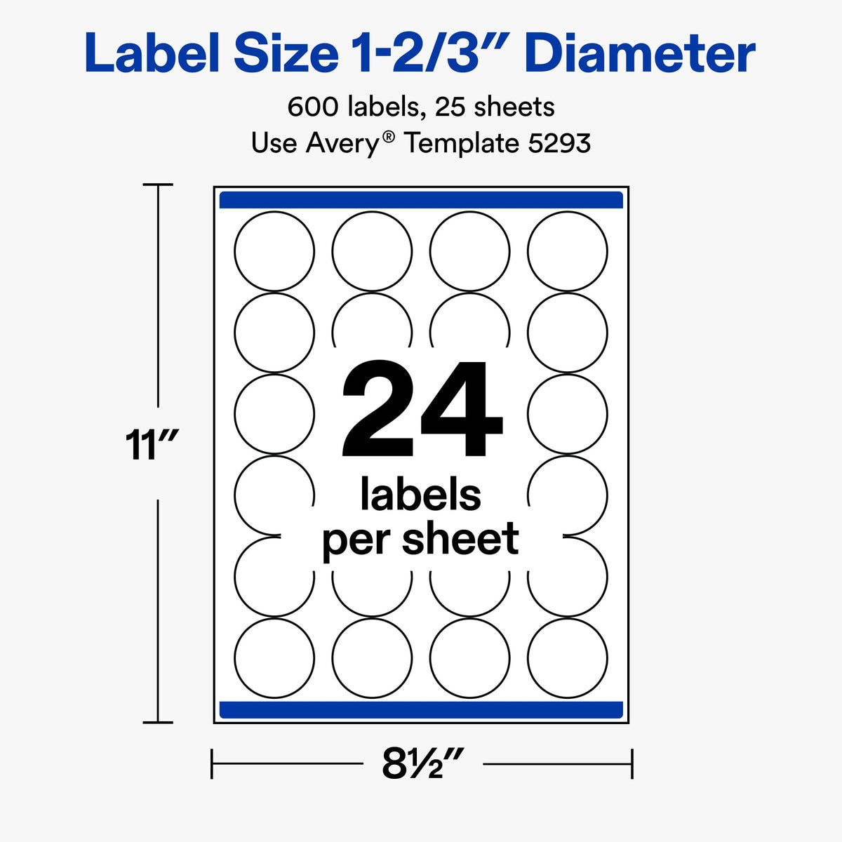 Avery Label 5293, 1 2/3" diameter, 600 Count – view 3
