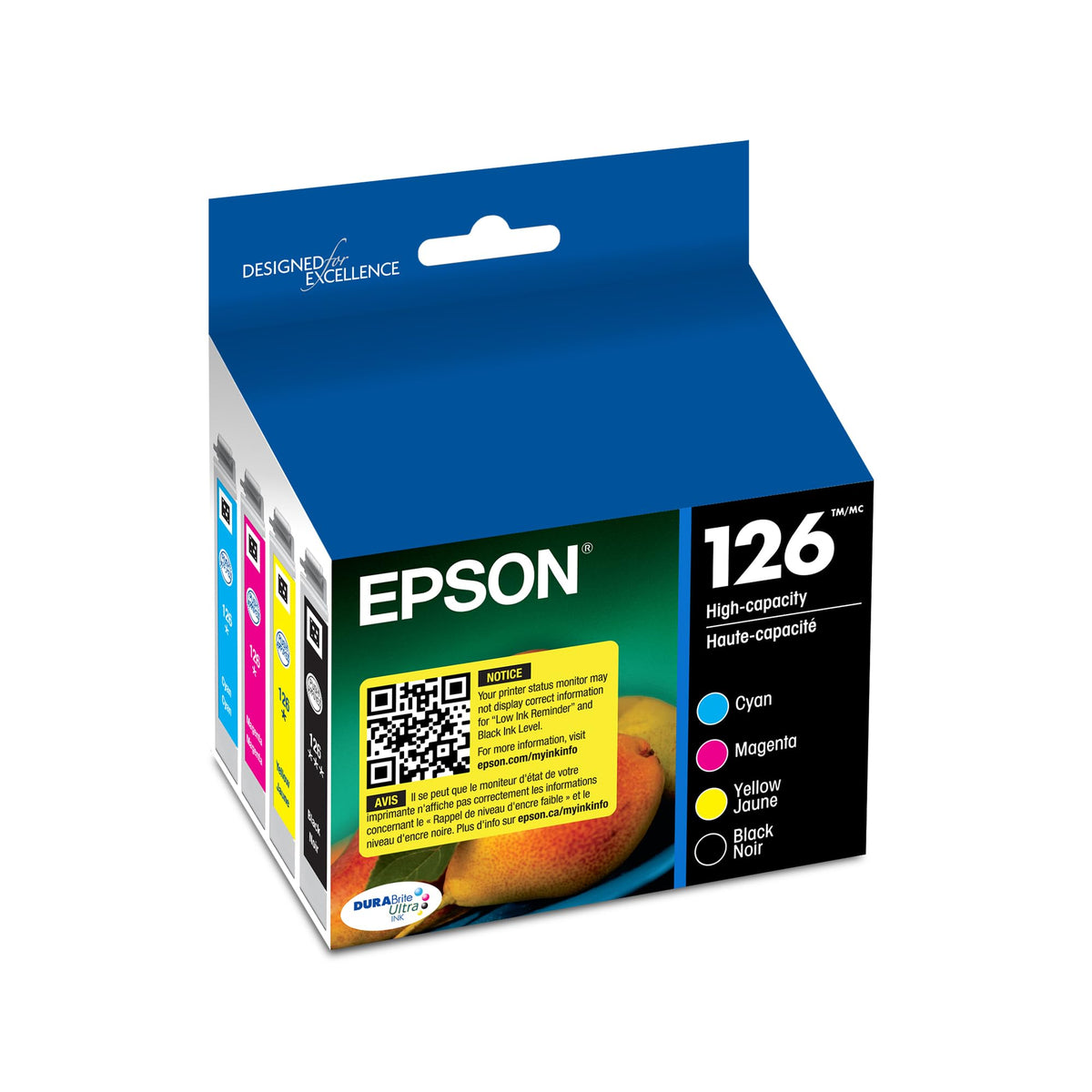 Epson Inkjet Printer Ink T126120, Multi-Pack, 4 Count