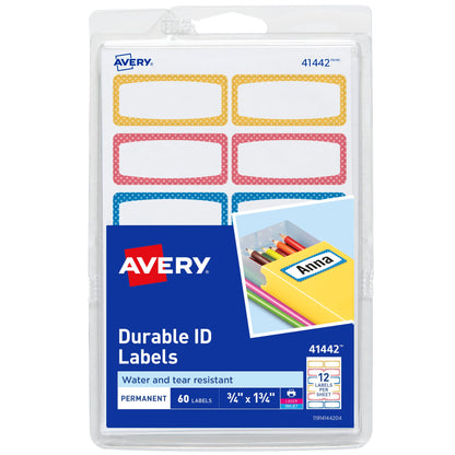 Avery Label 41442, 3/4 in. x 1-3/4 in., 60 Count