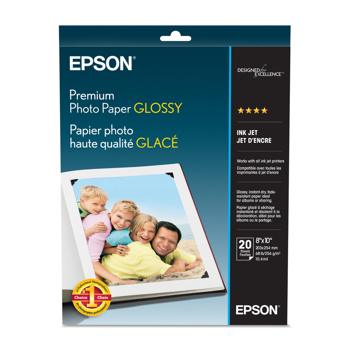 Epson Print Copy Paper S041465, 8x10 in, 20 Count