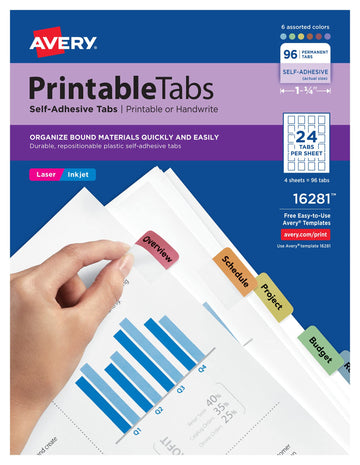 Avery Binder Divider 16281, Pack of 96