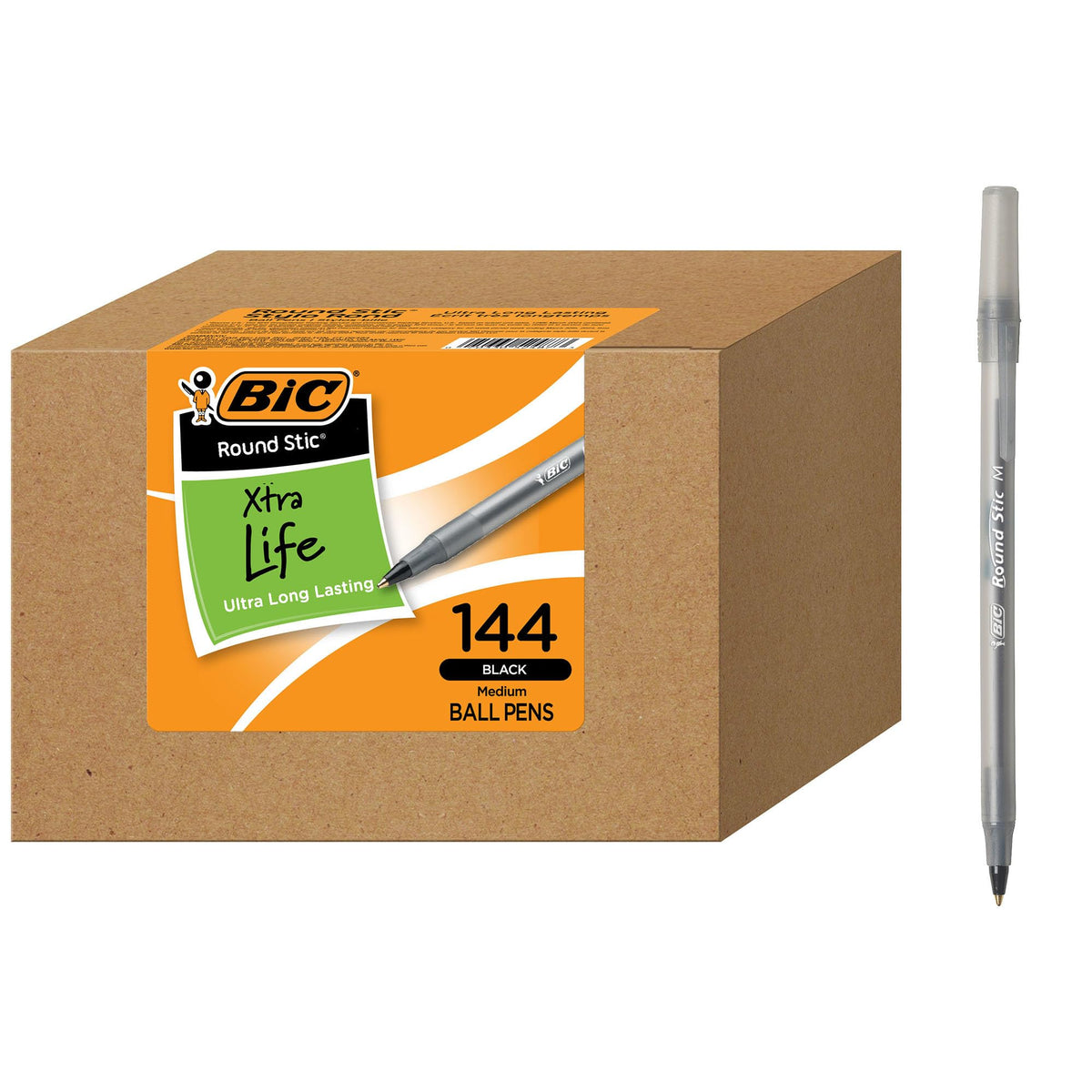 BIC Writing Instrument GSM144AZ BLK, 144 Count
