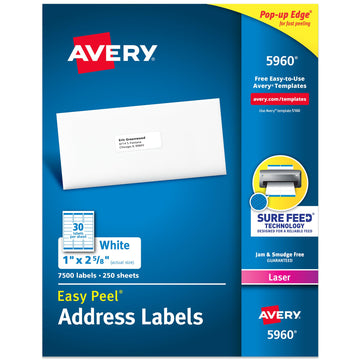Avery Label 5960, 1" x 2-5/8", 7 Count