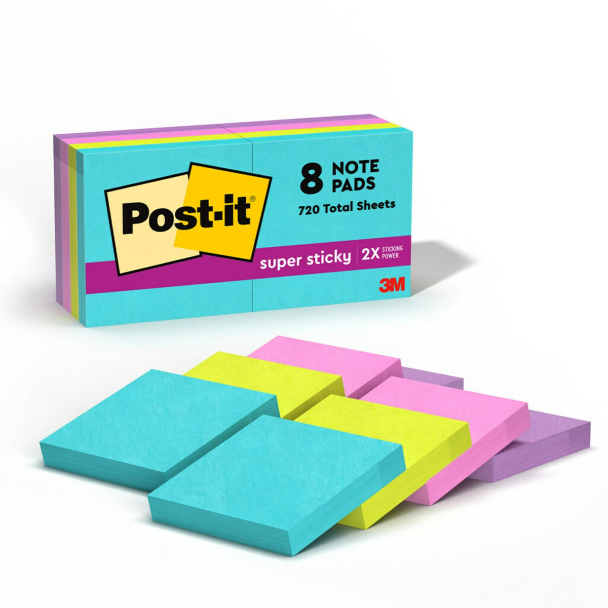 Post-it Self Stick Note 622-8SSMIA, 1.5" x 4", 8 Count