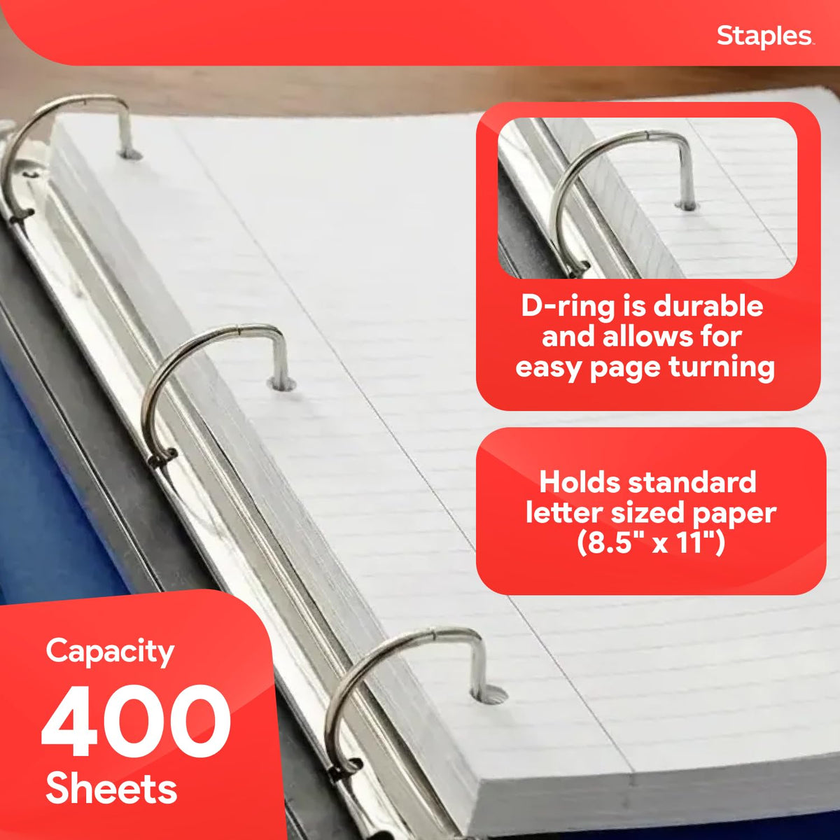 Staples Storage Binder 648825, 1.5-Inch – view 3