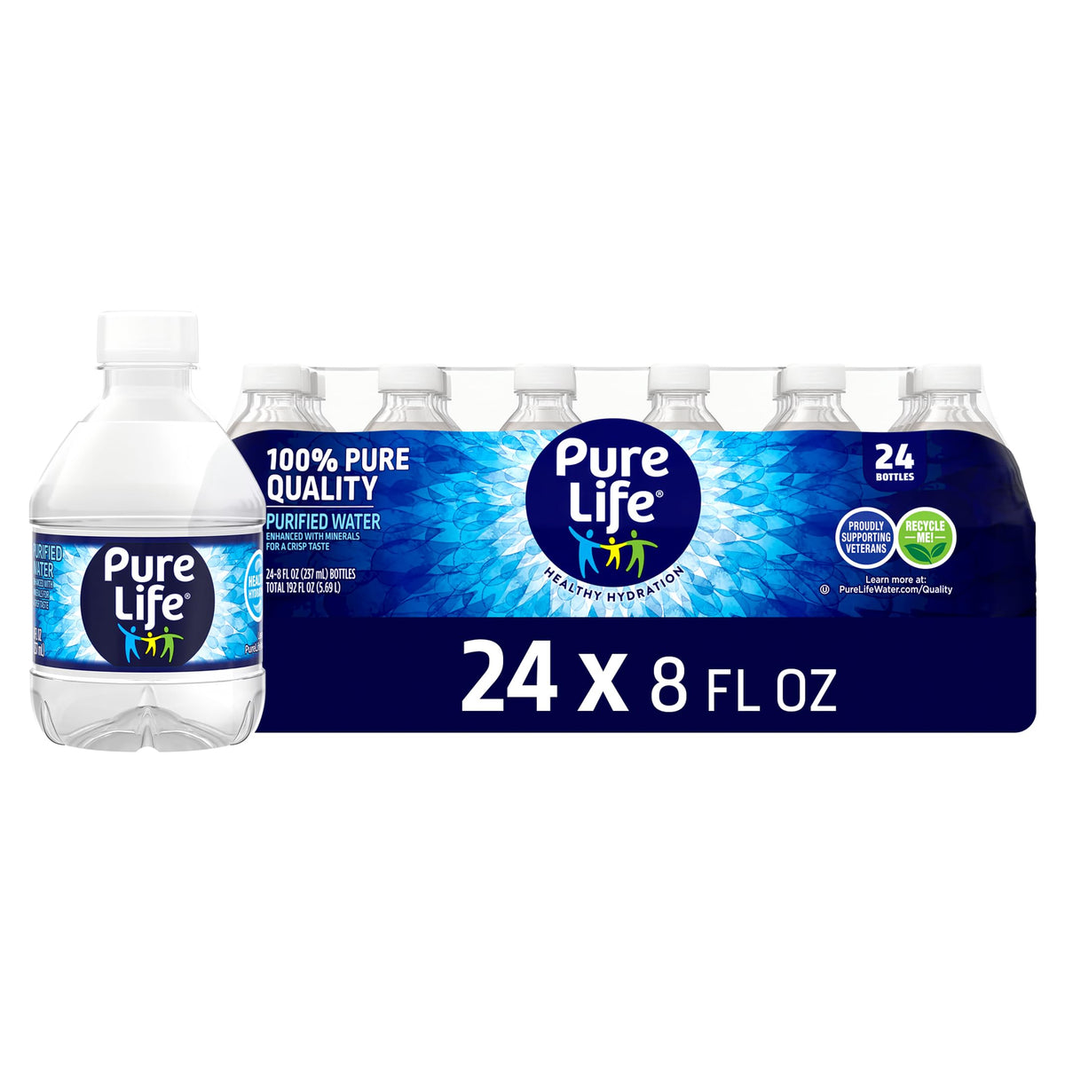 Pure Life Water 194627, 8 Fl Oz (Pack of 24)