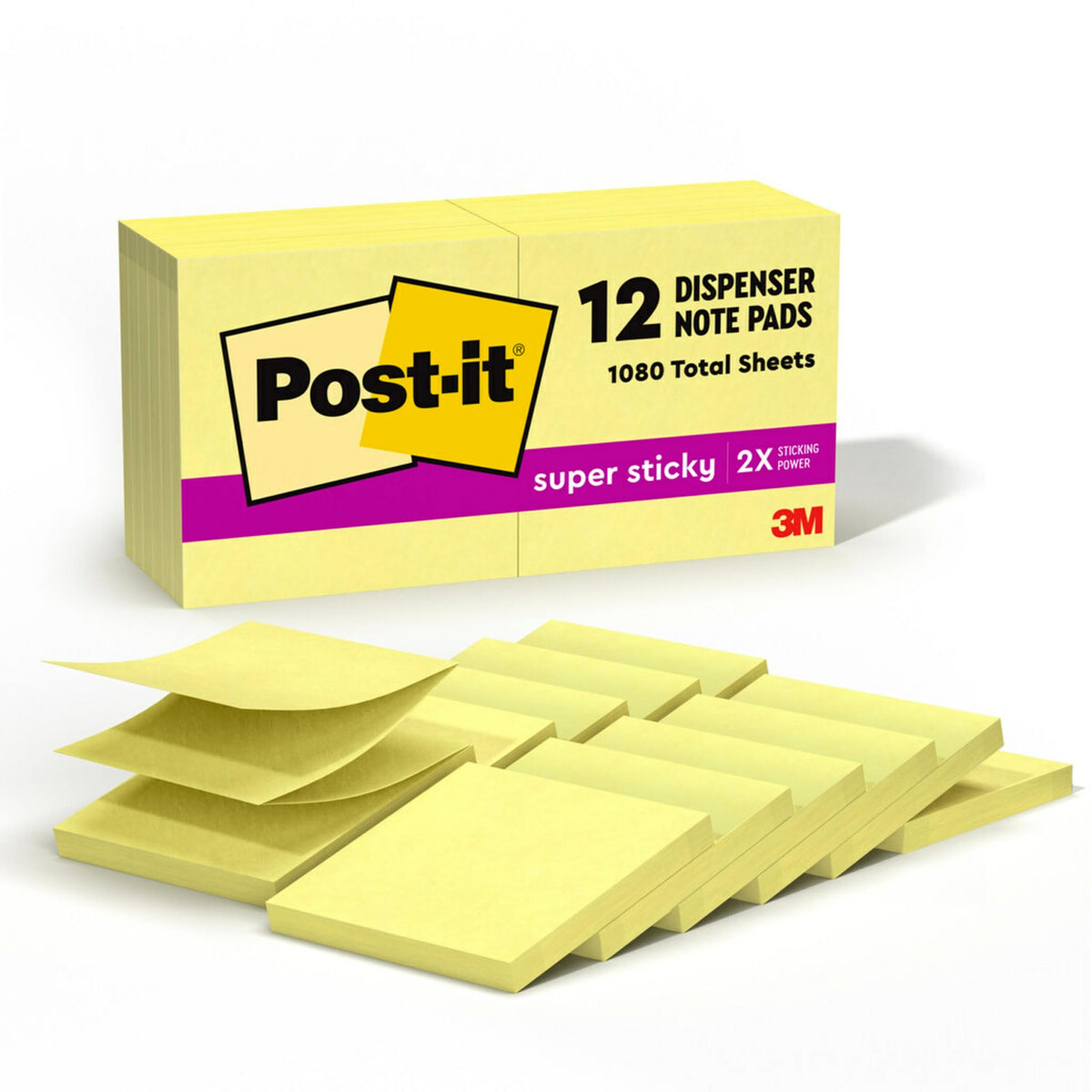 Post-it Self Stick Note R330-12SSCY, 3 x 3 in, 12 Count