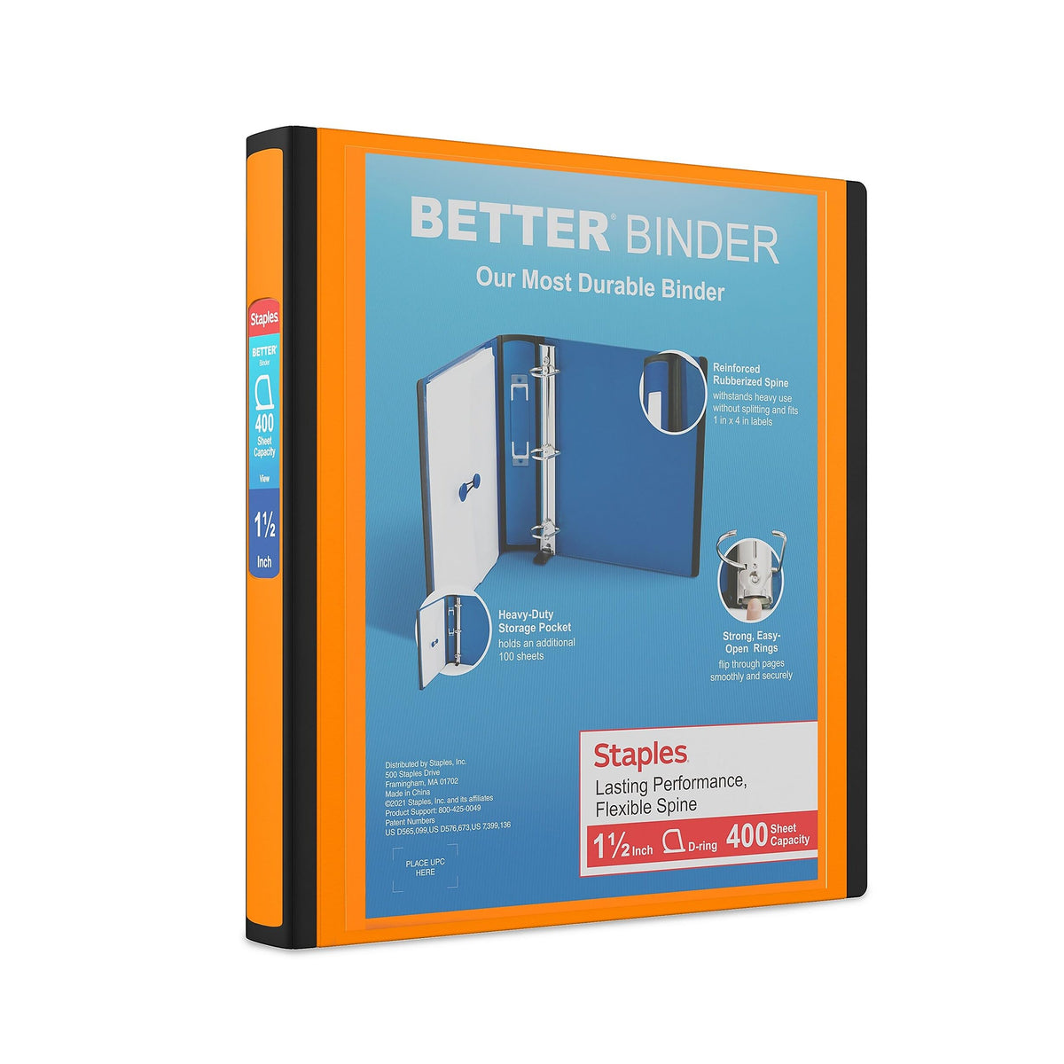 Staples Storage Binder ST55857-CCVS, 1.5-Inch, 3 Count