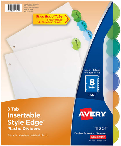 Avery Binder Divider 11201, 1-Pack, 8 Count