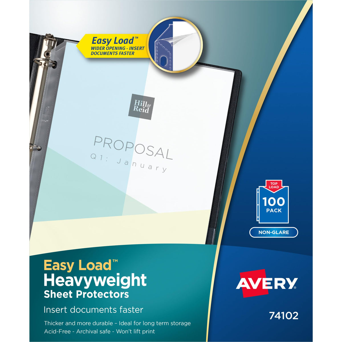 Avery Card Document Sleeve 74102, 8.5 x 11 in, 100 Count