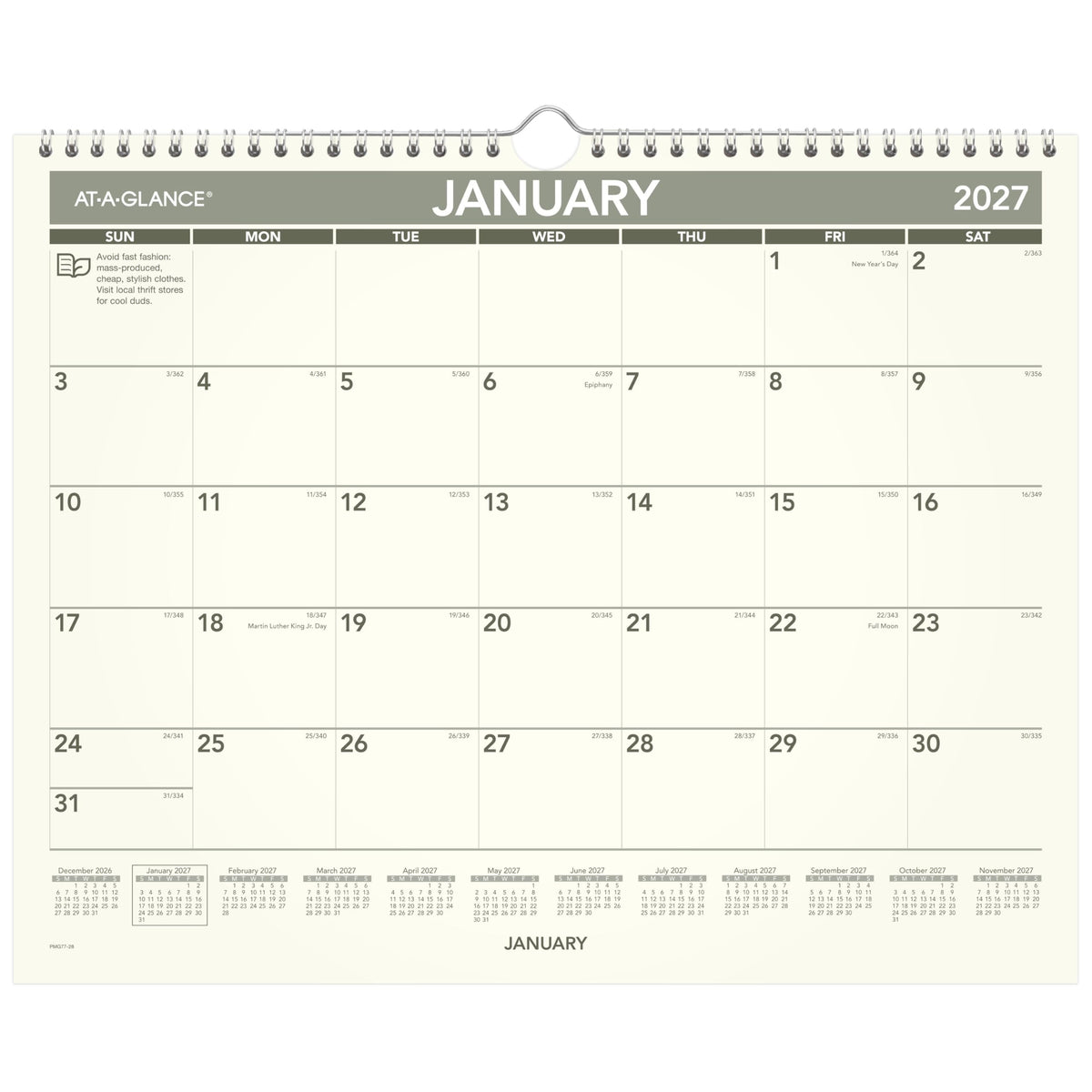 AT-A-GLANCE Calendar PMG7728, 15"W x 12"H