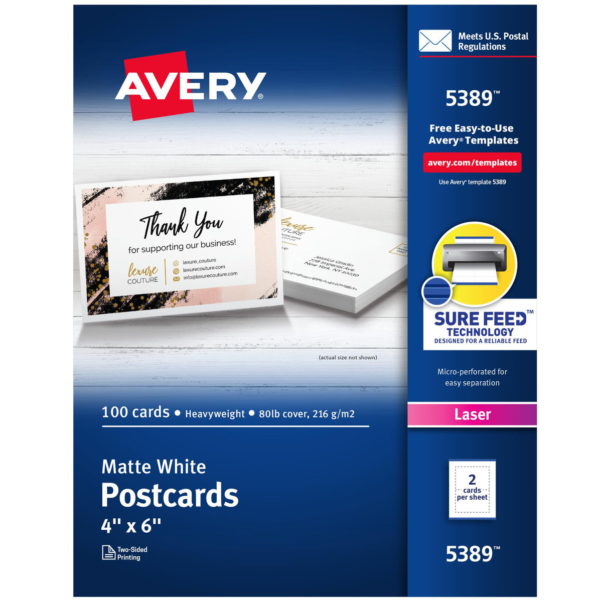 Avery Card Stock 5389, 100 cards