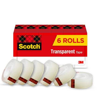 Scotch Adhesive Tapes 600K6, 6 Rolls