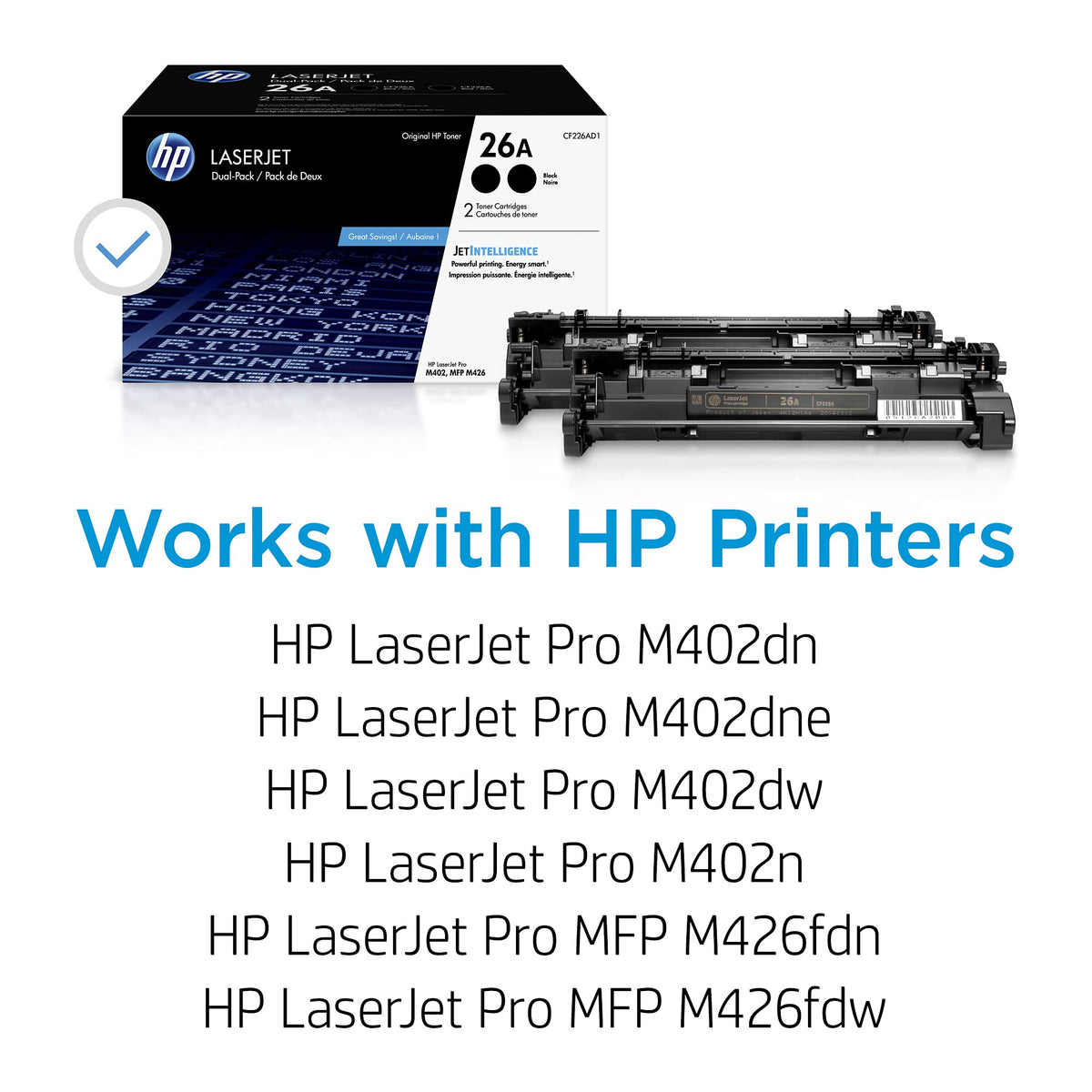 HP Laser Printer Toner CF226AD, 14.25 x 8.03 x 7.8 – view 2