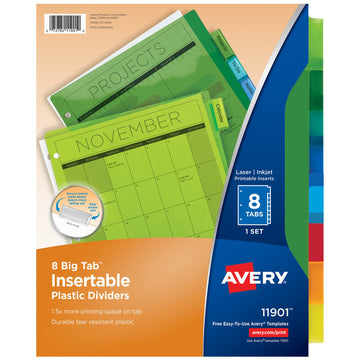 Avery Binder Divider 11901, 8 Tab