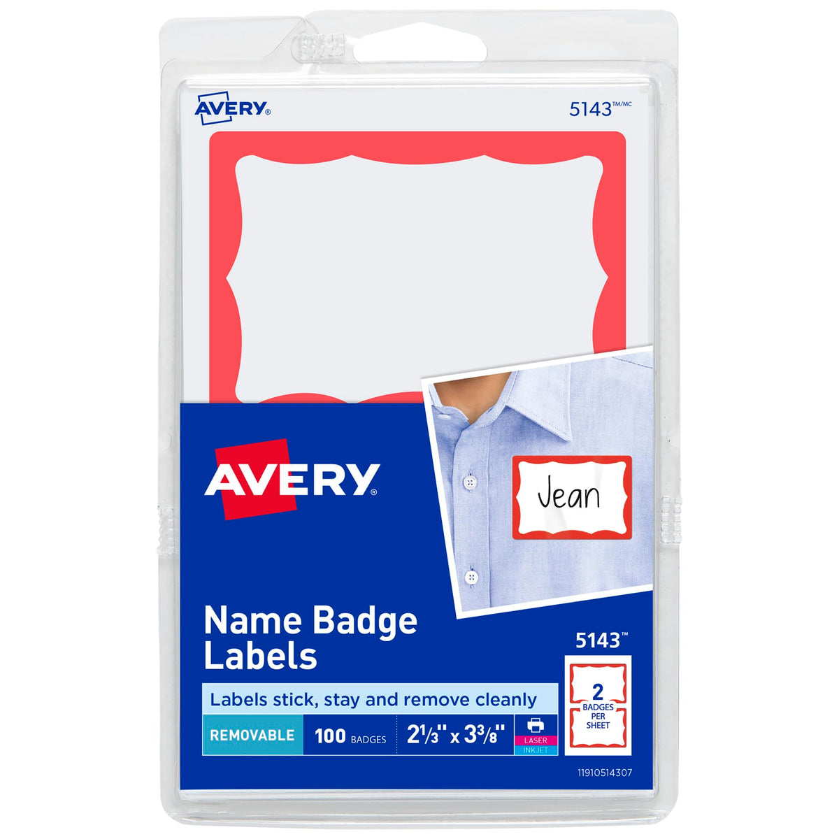 Avery Label 5143, 100 name tags
