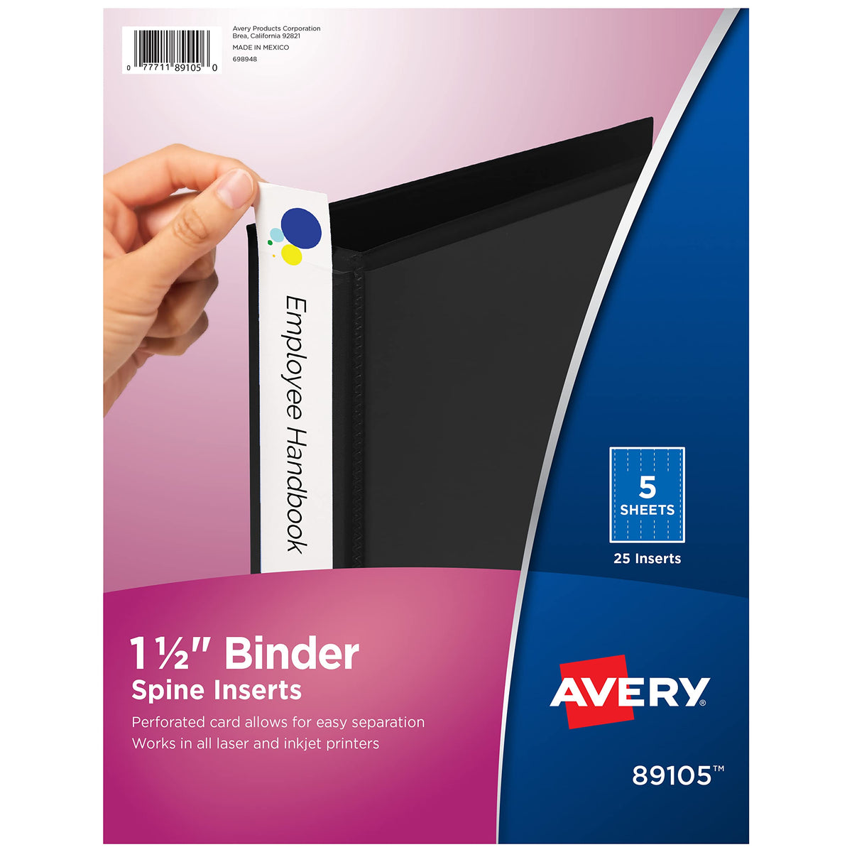 Avery Storage Binder 89105, For 1-1/2" Ring, 25 Count