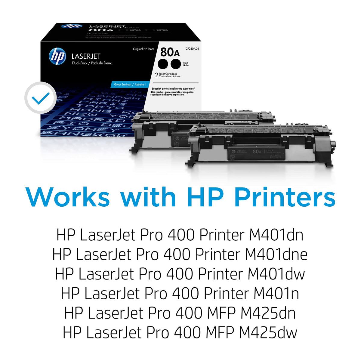 HP Laser Printer Toner CF280AD1, 2 Pack – view 2