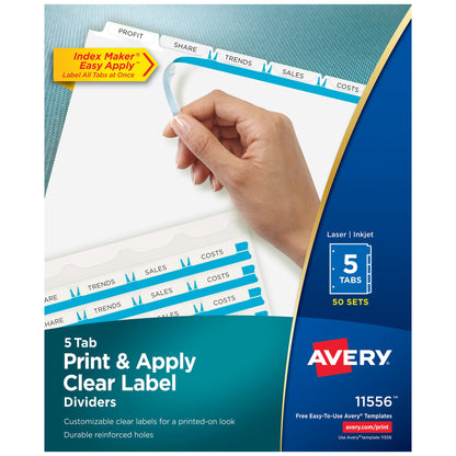 Avery Binder Divider 11556, 5 tab, 50 Count