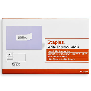 Staples Label ST18055-CC, 1" x 2 5/8"