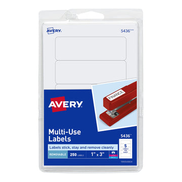 Avery Label 5436, 1" x 3", 250 Count