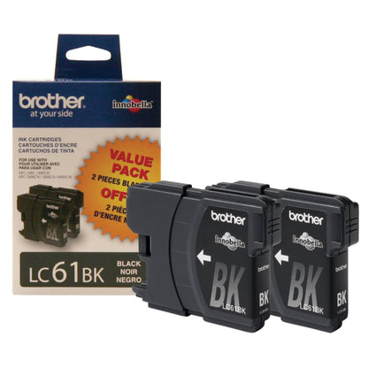 Brother Inkjet Printer Ink LC61BK, 450 Pages, 2 Count – view 2
