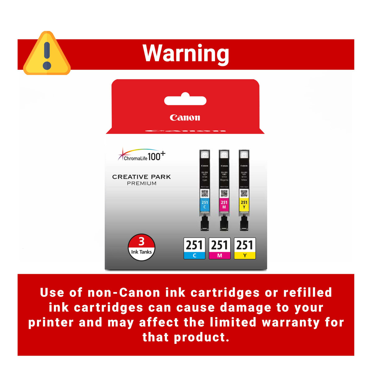 Canon Inkjet Printer Ink CLI251C, 3/Pack – view 4