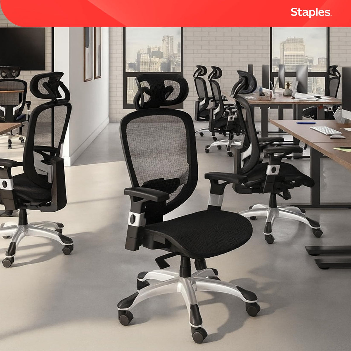 STAPLES Chair UN59460V-CCVS, 2 Count – view 2