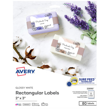 Avery Label 22890, 2" x 3", 80 Count