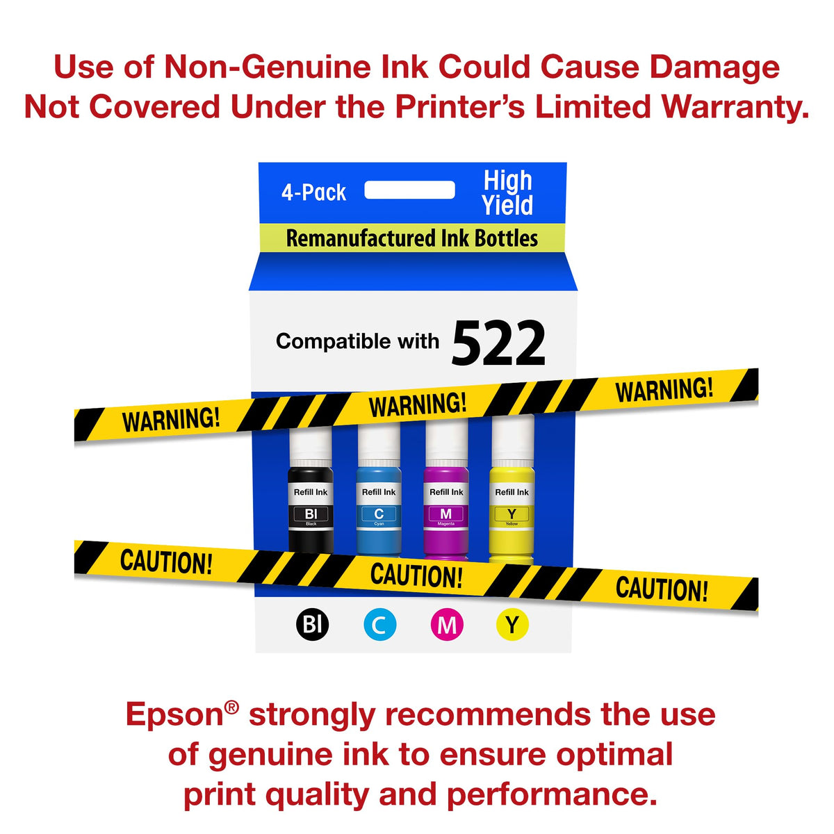 Epson Inkjet Printer Ink T522120-BCS, Standard, 4 Count – view 3