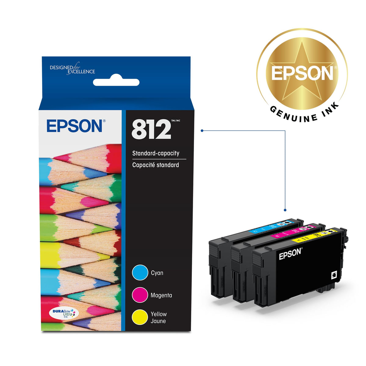 Epson Inkjet Printer Ink T812520-S, Standard, 3 Count – view 2