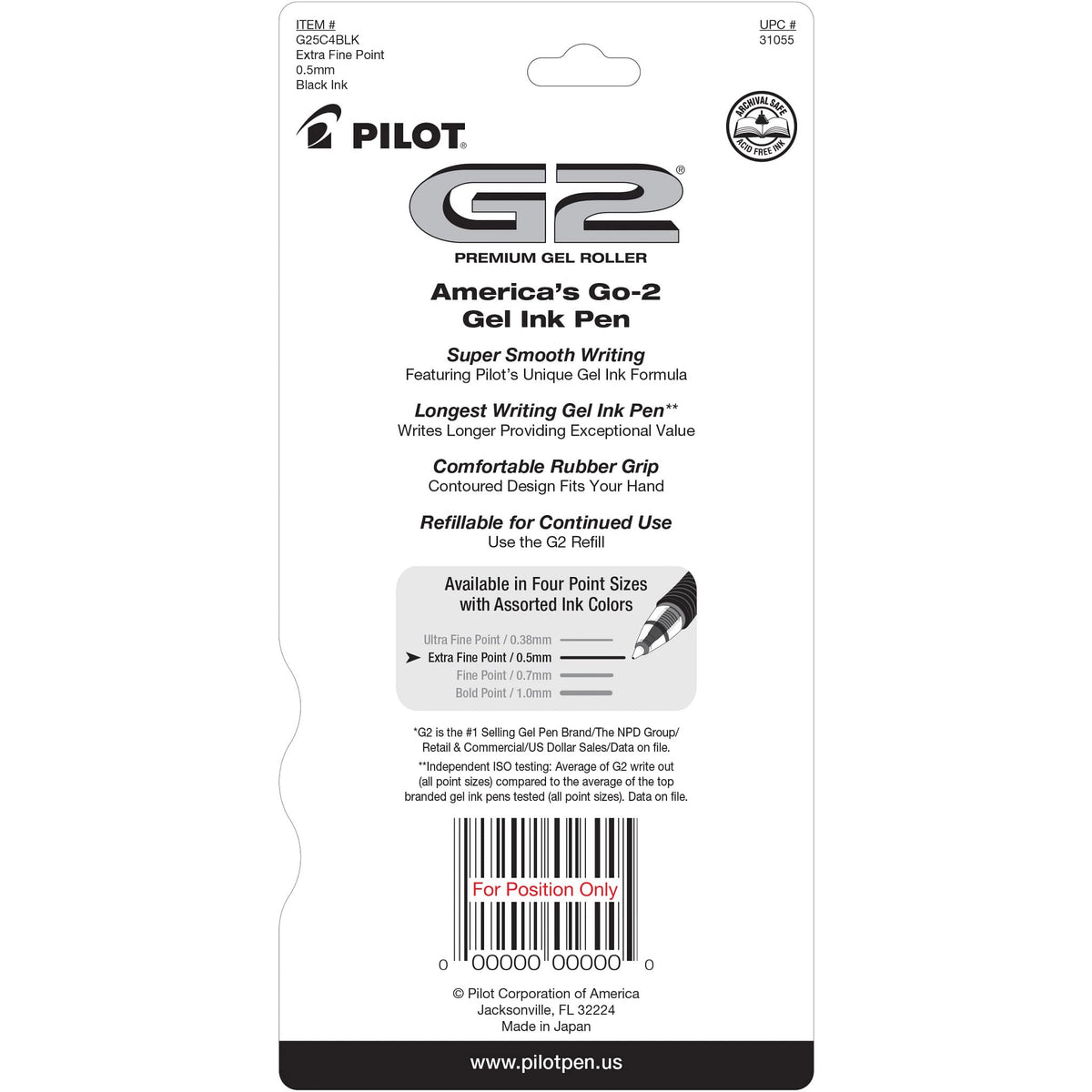 PILOT Writing Instrument 31055, 4 Count – view 2