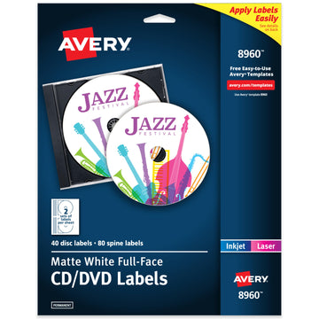 Avery Label 8960, 4 1/2" diameter, 40 Count