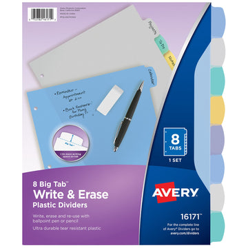 Avery Binder Divider 16171, True, 8 Count