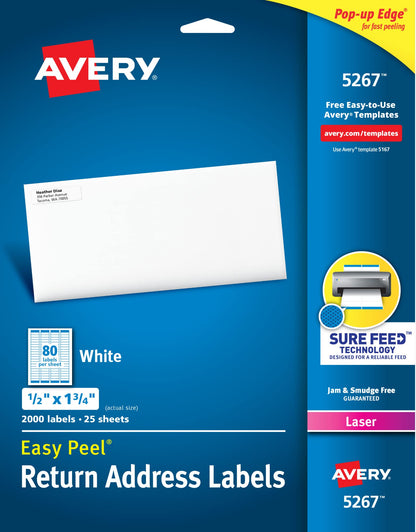 Avery Label 5267, 1/2" x 1 3/4"