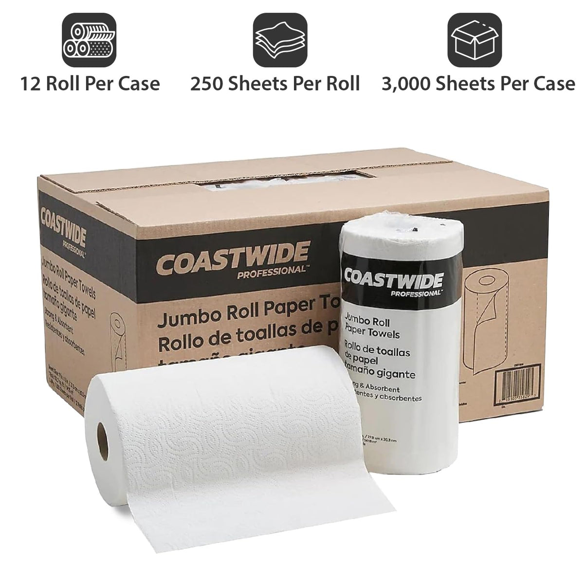 COASTWIDE Paper Towel CW21806, Jumbo, 12 Count – view 8
